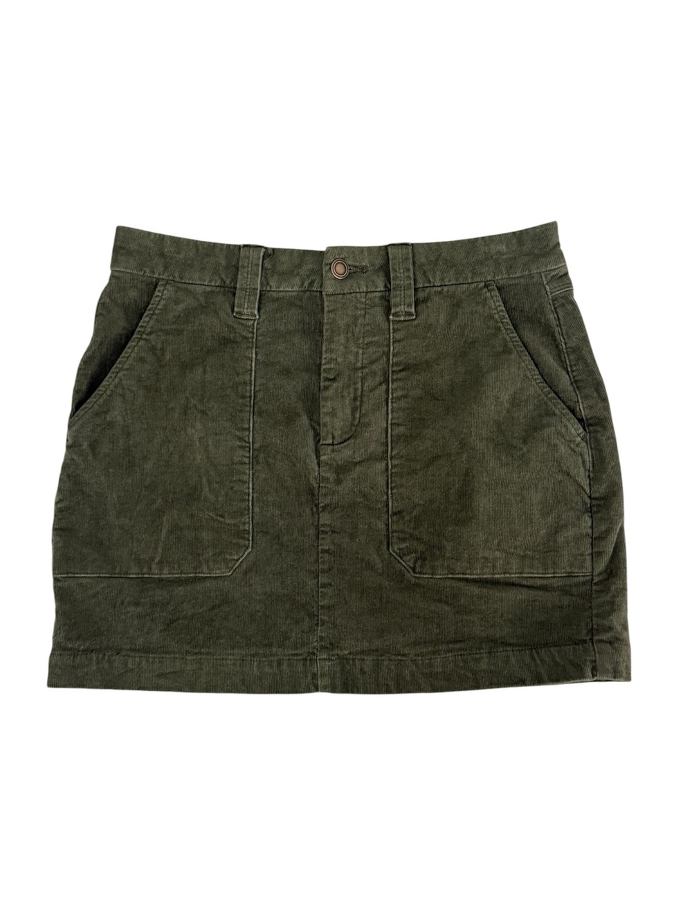 Sanctuary  Women’s Olive Green Corduroy Skirt. Front and Back Pockets. Size 28.